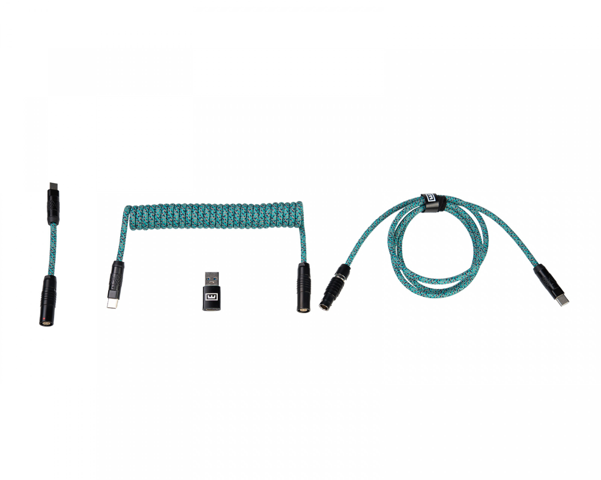 Wooting Coiled USB-C Kabel - Cyber Teal