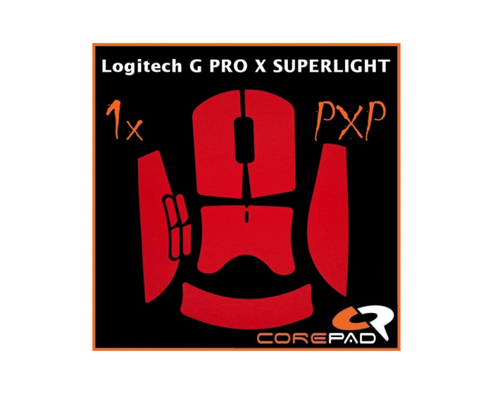 Corepad PXP Grips till Logitech G Pro X Superlight 2 - Röd