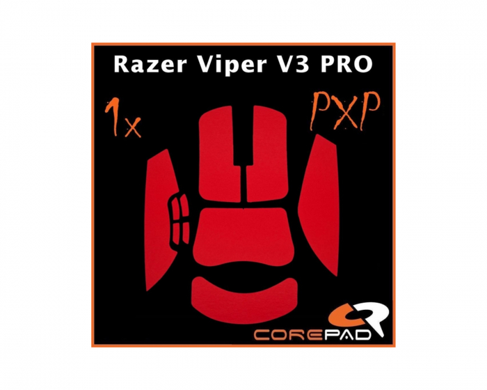 Corepad PXP Grips till Razer Viper V3 Pro - Röd