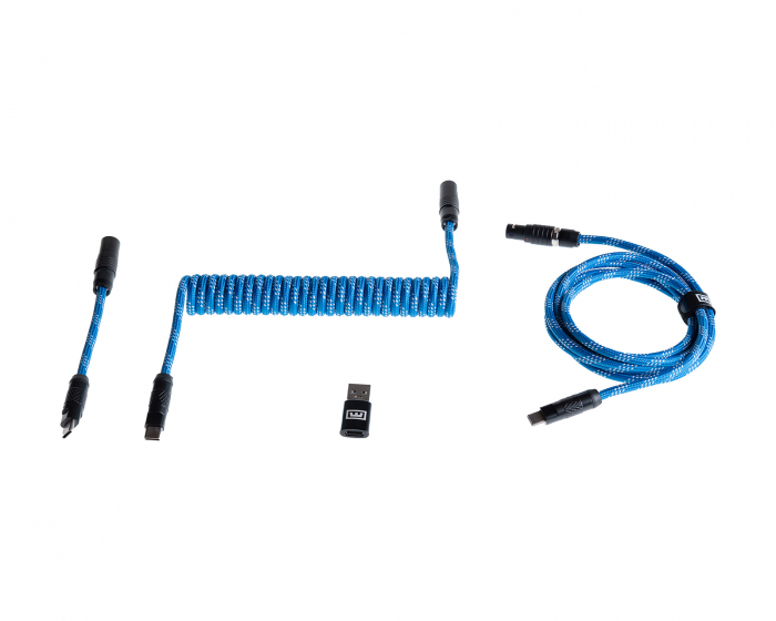 Wooting Coiled USB-C Kabel - Ocean Blue