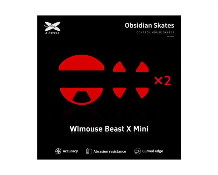 X-raypad Obsidian Mouse Skates till WLmouse Beast X Mini