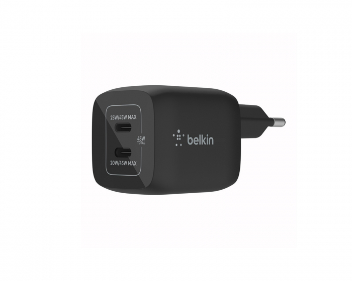 Belkin Boost Charge 45W USB-C Väggladdare - 2-port - Svart