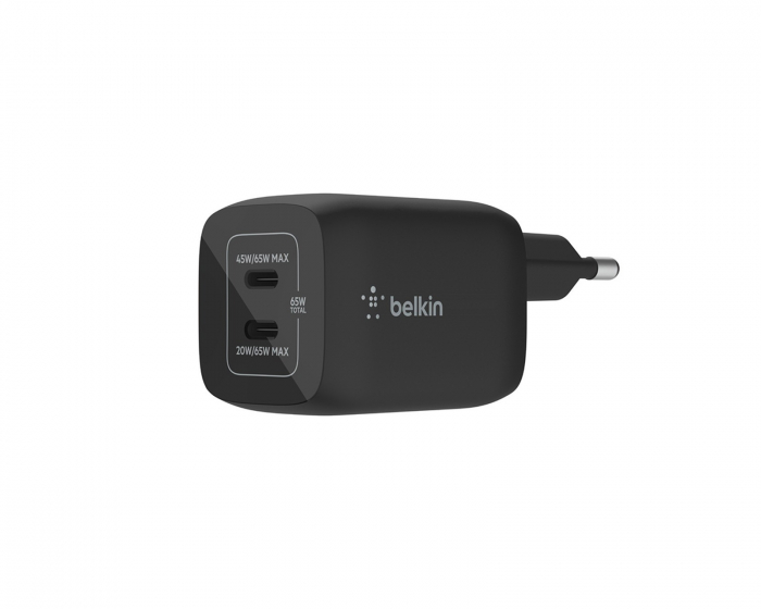 Belkin Boost Charge 65W USB-C Väggladdare - 2-port - Svart