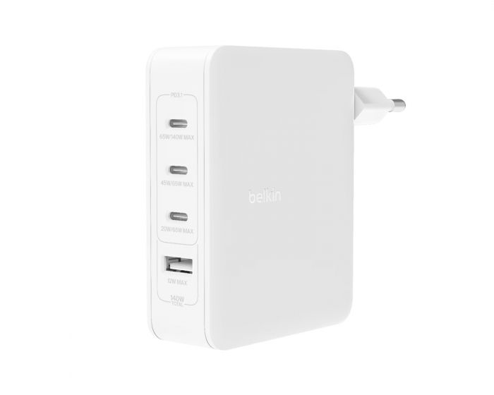 Belkin Boost Charge 140W USB-C Väggladdare - 4-port - Svart