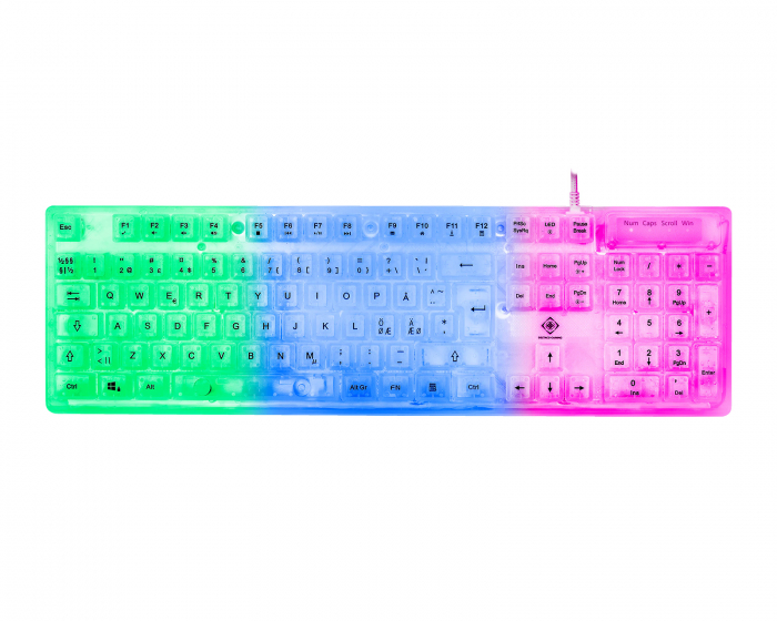 Deltaco Gaming DK250 RGB Gaming Tangentbord - Transparent