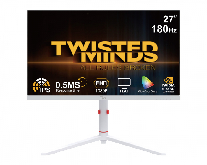 Twisted Minds Artic Pro Series 27” FHD, 180Hz, Fast IPS, 0.5ms, HDR400 Gamingskärm