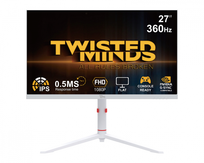 Twisted Minds Artic Pro Series 27” FHD, 360Hz, Fast IPS, 0.5ms, HDR400 Gamingskärm