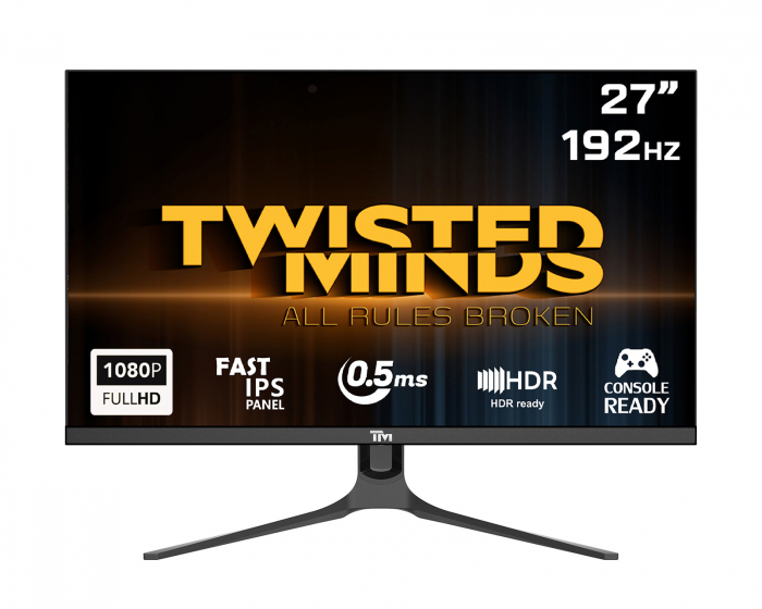 Twisted Minds Supreme Series 27” FHD, 192Hz, Fast IPS, 0.5ms, HDR400 Gamingskärm