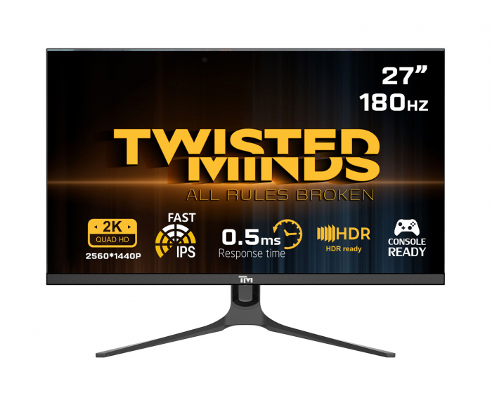 Twisted Minds Blaze Series 27” QHD, 180Hz, Fast IPS, 0.5ms, HDR400 Gamingskärm