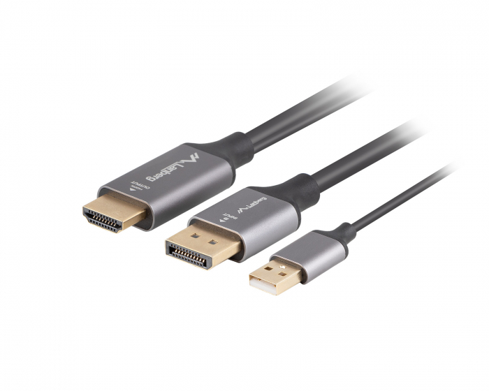 Lanberg HDMI till DisplayPort Kabel 4K Svart - 1m