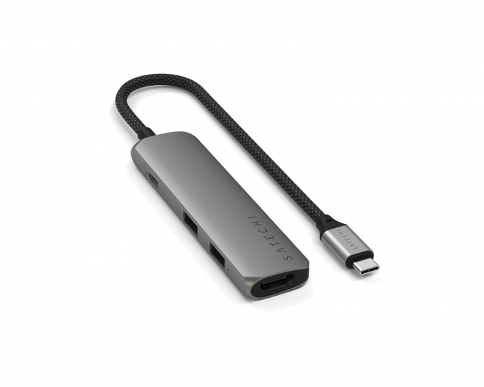 Satechi 6-in-1 USB-C Slim Multiport Adapter 4K HDMI - Rymdgrå