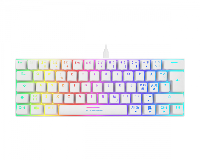 Deltaco Gaming Compact RGB Mekaniskt Tangentbord White Line [Content Red] (DEMO)
