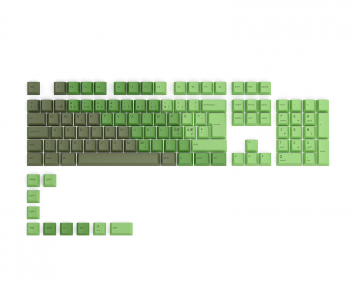 Glorious GPBT Keycaps ISO - 115 PBT Caps Nordic-Layout - Olive (DEMO)