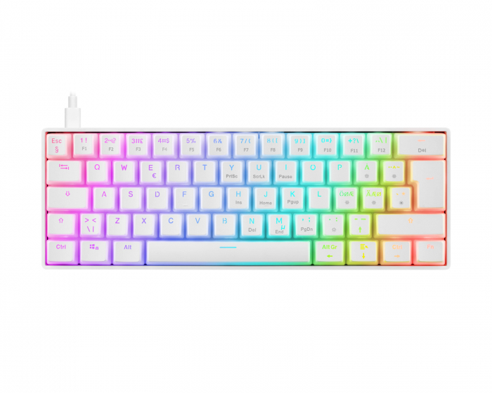 Deltaco Gaming WK90 RGB 60% Hotswap Mekaniskt Tangetbord [Pink Linear] - Vit  (DEMO)