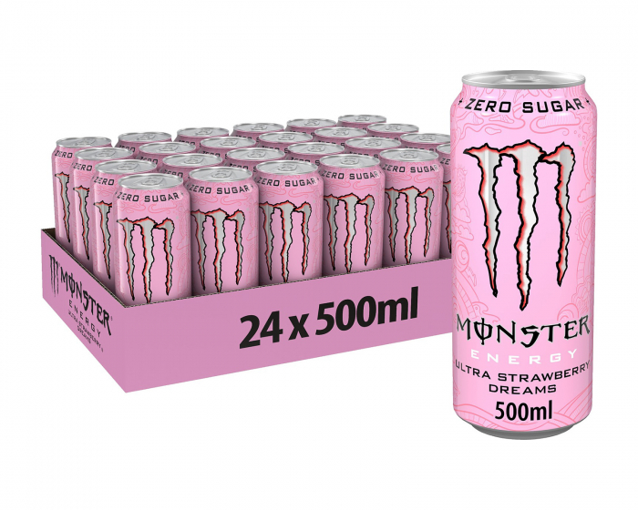 Monster Energy Ultra Strawberry Dreams Zero Sugar 24 x 500ml (Inkl. pant)