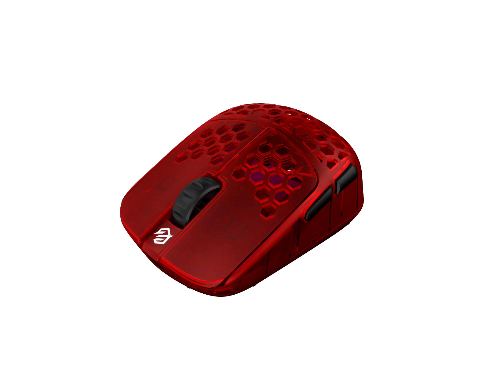 G-Wolves HSK Pro 4K Wireless Mouse - Fingertip Trådlös Gamingmus - Ruby Red  - MaxGaming.se